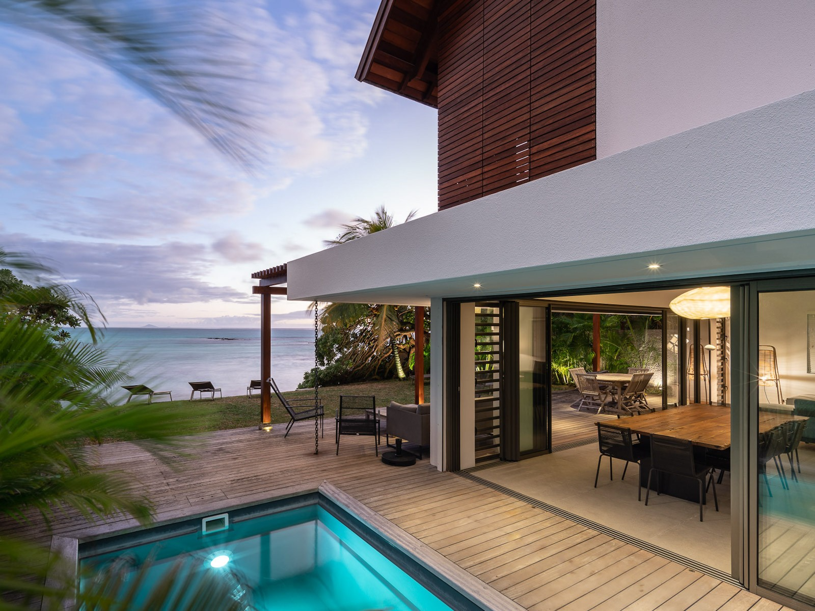 Villa%20Bois%20de%20Chandelle Explore the Best Ocean View Mauritius’s Villas for Holidays with Private PoolsThis holiday rentals Mauritius vast living and dining spaces is decorated with modern furniture and contemporary art.